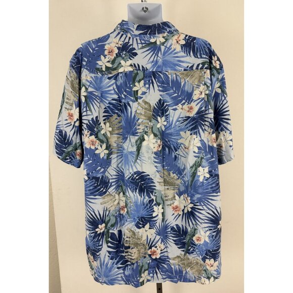 TOMMY BAHAMA Men's Blue/Multi Silk Short Sleeve Hawaiian Shirt Sz XXL - Picture 4 of 6